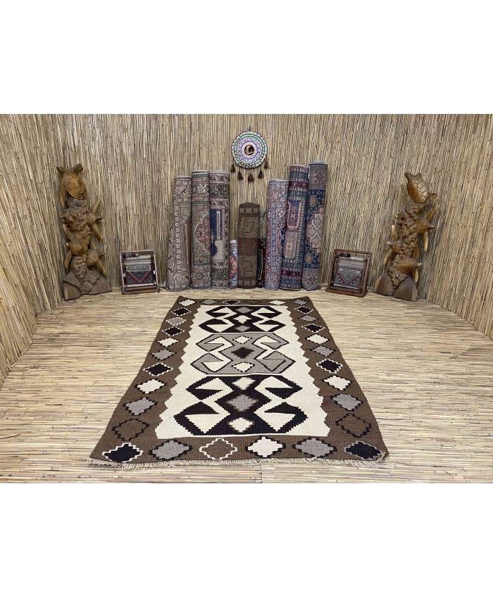 Handmade Turkish Kayseri Nomadic Original  Wool on Wool Kilim – FREE SHIPPING..!